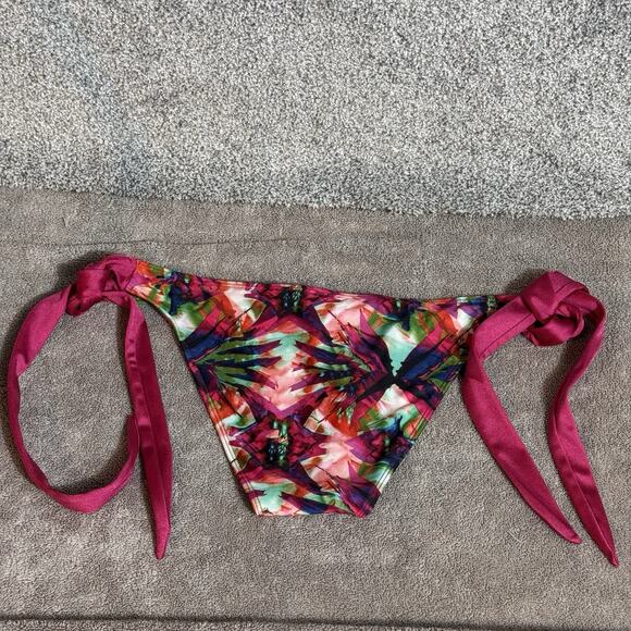 Boho Y2K Bikini Swim Bottom 4 Adjustable Tie Side Beach Luxury Abstract Festival - Picture 9 of 9